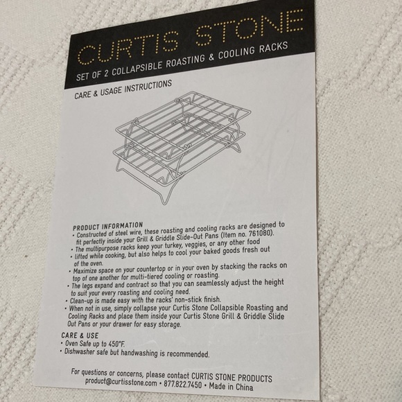 CURTIS STONE BRAND NEW SET OF 2 COLLAPSIBLE BLACK ROASTING & COOLING RACKS - Picture 8 of 8